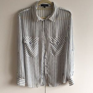 Sanctuary sheer striped button down